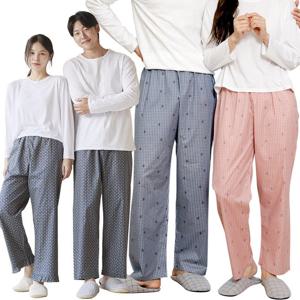 마누아 남여 커플 고밀도 순면 9부 얇은 파자마/잠옷바지