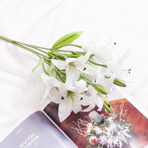 백합 조화 디럭스 부쉬 46cm 4컬러 인테리어 꽃 장식 웨딩 촬영 소품 부케 실크플라워