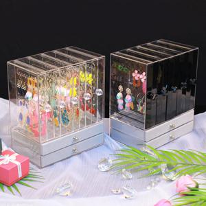 고급투명 복합형 5+2단 귀걸이 악세사리 정리함 보관함 - 투명