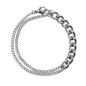 [Jbans]볼드라운드 더블 써지컬스틸 체인팔찌 (C2001-AC605_SV)