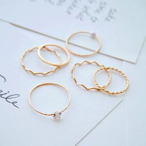 [6종세트] 약속해 레이어드 실반지 6종세트 / 마디반지세트