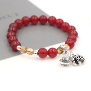 에르모사 젬스톤 G061_레드마노8mm+실버925 (염주 불교 패션)