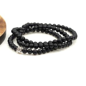 에르모사 젬스톤 G103_108주 블랙마노6mm+실버925(염주 불교)