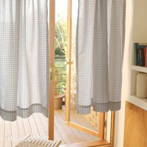 모노체크 가리개 커튼(창문형/150x150)2장+끈