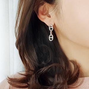 [바이진주리본] 롱드롭 상달 패션 메탈 귀걸이