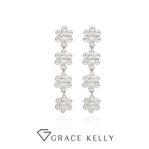 그레이스켈리 진주 플라워 드롭 귀걸이 EZ348