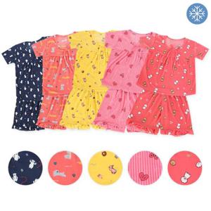 여 아동 냉감 파자마 반팔 상하 세트 아이스 냉장고 쿨 여름