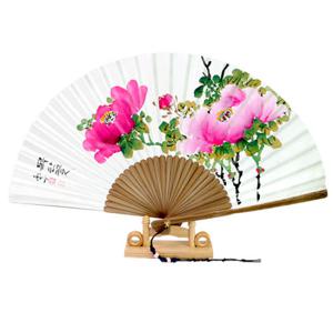 [박씨상방] (친필)남정 오죽선대 수공예접부채-목단