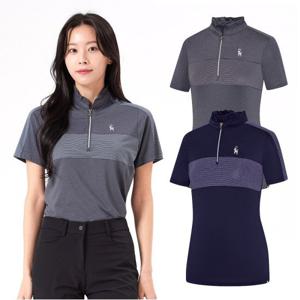비티알 BTR 여성 골프웨어 여름 반팔 프릴 집업티셔츠