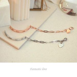 써지컬스틸 로마앤하트 팔찌(실버.로즈골드)