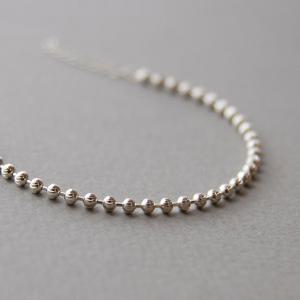 제이로렌 02B0721 이태리 컷팅 볼 실버 체인팔찌