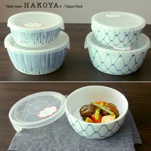 하코야 도자기 원형 탓푸리찬통-소/전자렌지용 뚜껑찬통