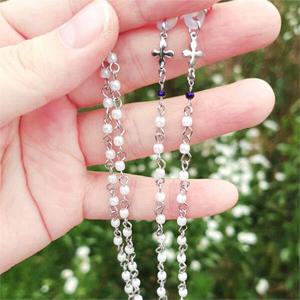 [이어넥핸즈][이어넥핸즈] 안개꽃 진주 체인 안경줄 핸드메이드