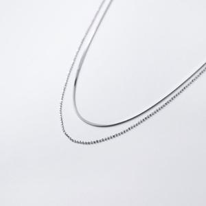 에르모사제이 N033 두줄 은 목걸이 / 실버 925 볼 뱀줄 체인