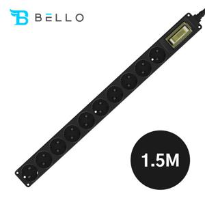 현대일렉트릭 블랙 멀티탭 누전차단 10구 1.5m