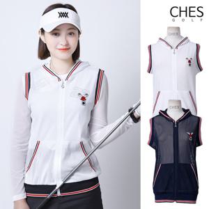 [체스]펫캡 후드 아이스통풍 여성골프 망사조끼