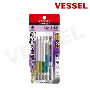 베셀 단두 고사이 볼포인트 육각 드릴 비트 세트 100mm(5입)