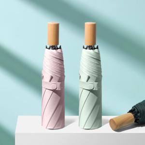 튼튼한 우드 파스텔 3단우산