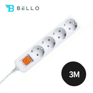 현대일렉트릭 접지 메인스위치 4구 3m 멀티탭