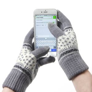 [비투비월드]눈꽃 니트 스마트폰 터치장갑