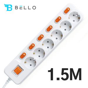 현대 메인 개별 멀티탭 6구 1.5M 과부하차단