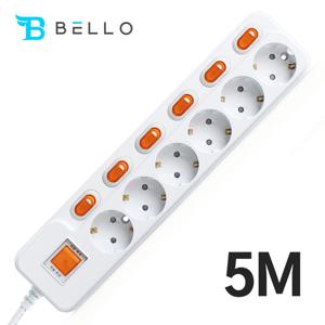 현대 메인 개별 멀티탭 6구 5M 과부하차단