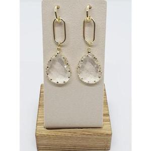 투명 큐빅 핸드메이드 드롭 귀걸이/체인귀걸이/여성귀걸이