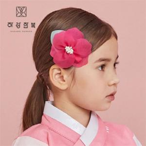[하랑한복]여아 머리핀 동백꽃-자주