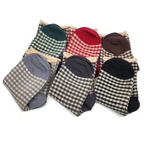 [5족세트] 국내제조 여성 돌돌이 체크양말/면 포인트 패션양말