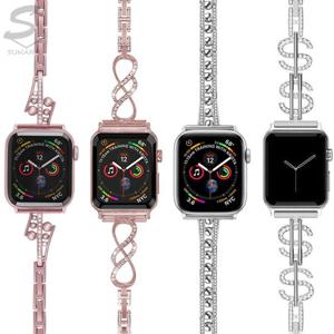 애플워치SE 3 2 40mm 44mm 호환 럭셔리 큐빅 슬림 메탈 스트랩