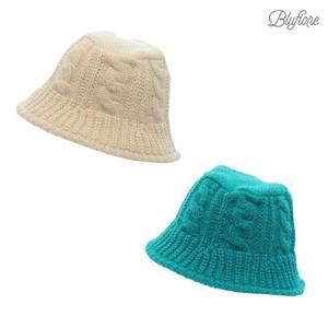 [블루피오레] 와이어챙 꽈배기 니트 벙거지 모자 BFH901