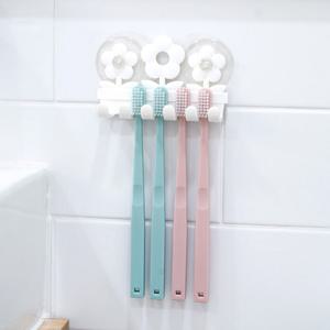 창신리빙 스트롱흡착 플라워 칫솔걸이 꽂이