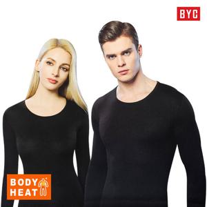 BYC 보디히트 발열내의 남녀 베이직 긴팔티셔츠 내복상의