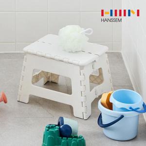 한샘 핸디 원터치 접이식 스툴의자 소 화이트