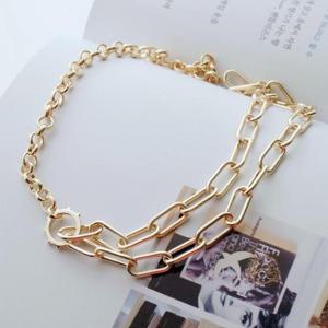 [리본크림]언발 레이어드 골드 체인 목걸이