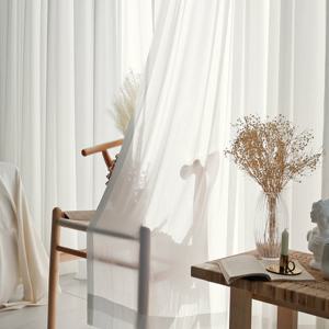 나비주름 화이트 두꺼운 쉬폰커튼 창문형 70x165