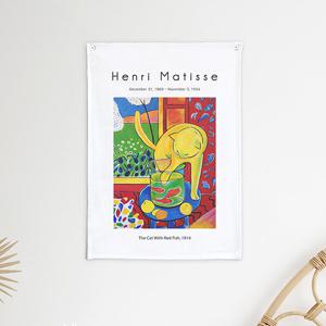 마티스 명화 패브릭포스터 바란스 50x70 고양이와빨간물고기