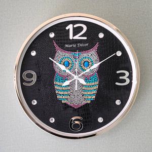 스위트부엉이 벽시계(대) 골드블랙
