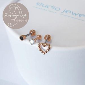 +1 버블 하트 큐빅 피어싱 3종세트