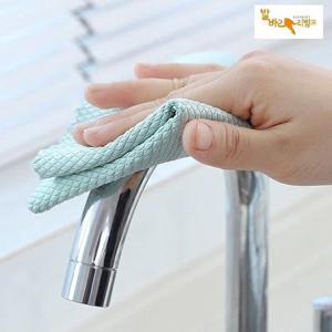 [발바리리빙]양면비닐묶음대형행주 극세사매직 행주