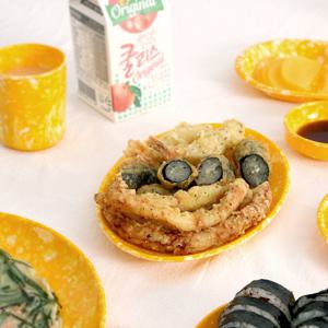 병아리 튀김 접시