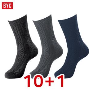 [10+1] BYC 남성 고급자수 양말세트 SMS1013 (3매입) - 남자양말
