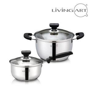 리빙아트 제로 스텐냄비 편수16cm+양수20cm