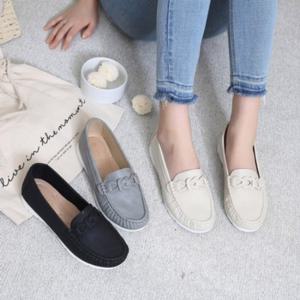 둥근코 스트치라인 가죽 로퍼 플랫슈즈 UH-kctm208