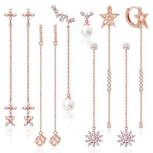 14K 로즈골드 골드핀 롱 귀걸이 미니세트 드롭 5종 택1