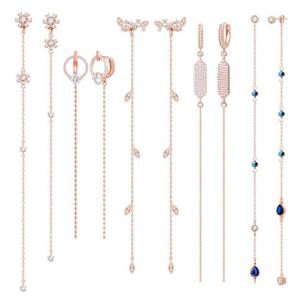 14K Gold-pin 귀걸이 로즈골드 핀 롱 드롭 이어링 택1