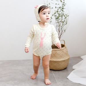 [베베샤]유아 아기 롬퍼 모자세트