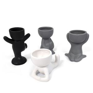 마이플랜트 인테리어 다육 분갈이 사람모양 미니 세라믹 화분