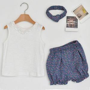 [리틀맘]유아 하트머리끈 3종 민소매 상하세트