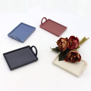 달소금 도자기 플레이팅접시 무광 손잡이 디저트접시(4color)